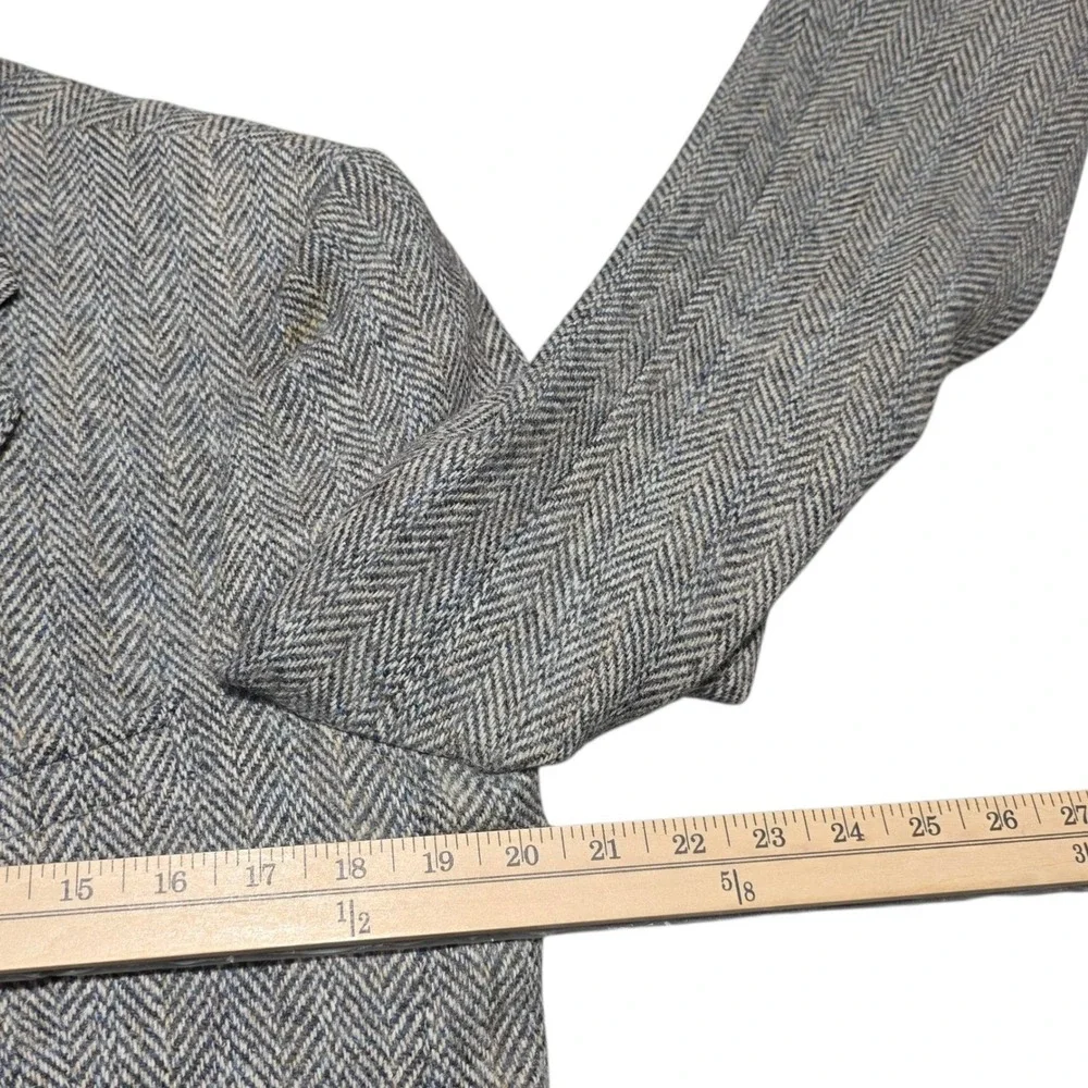 Harris Tweed Blazer Herringbone Wool Sport Coat Handwoven Scottish Mens 41R READ